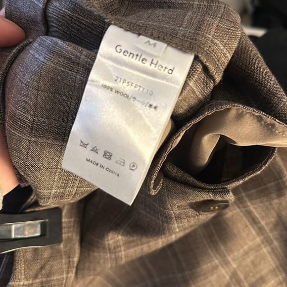 Gentle Herd 100% Wool Plaid Checkered Pleated Wide Leg Trouser - Picture 17 of 17